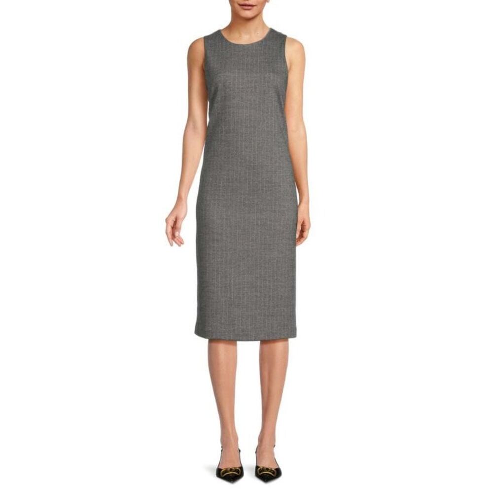 J. McLaughlin Gray Stripe Wool Blend Murphy Sheath Dress NWT